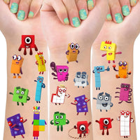 Yangsiw 4 Sheets Number Temporary Tattoos for Kids, Video Game Birthday Party Supplies Video Game Party Favors for Boys Girls Kids Birthday Decorations Tattoos Stickers Party Game Gifts