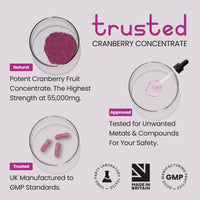 VitaBright Cranberry Tablets for Urinary Infections 55,000mg | Strongest Cranberry Supplements for Women - Bladder, Cystitis Treatment Women, UTI Treatment for Women | Cranberries Extract Capsules Vitabright
