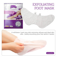 ALIVER 3 Pairs Foot Peel Mask, Foot Moisturizing Mask, Natural Lavender Exfoliating Foot Mask, Foot Skin Repair Socks for Dry, Aging, Cracked Heels Intense Skin Nutrition Foot Cream Mask