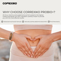 CORREXIKO Probio+ Probiotic Tablets - Advanced 12 Strain Culture - Contains Prebiotics & Postbiotics for Gut Health - Supports Digestion, Immune Health & Reduces Bloating - 30 Capsules, 1 Month Supply