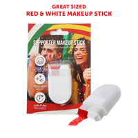 Sparkles Partyware Red & White Facepaint Stick - Pack of 1 - Red and White Coloured Make Up Stick - Sports Supporters Face Paint Makeup Football Rugby Sporting Events