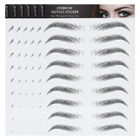 Sibba 6 Sheets Eyebrow Tattoo Eyebrows Sticker Temporary Eyes Brows Practice Tint Transfer Color Set Peel Off Eyeshadow Dye Waterproof Kit Sheets For Beginners Women (Black)