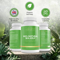 Lily Green Supplements Lily Green Organic Sea Kelp | 500mg Per Serving Thyroid Support Supplement | 435mcg of Iodine Supplement per Capsule | Non-GMO & No Artificial Fillers Cognitive Supplements | 90 Capsules | Made in UK