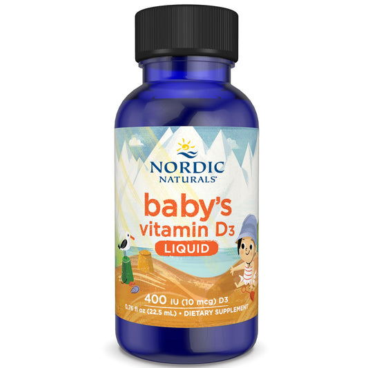 Nordic Naturals, Baby's Vitamin D3, 400IU, Cholecalciferol from Lanolin, Vitamin D Drops, 22ml, Gluten Free, Soy Free, Non-GMO