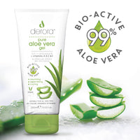 Aloe Vera Gel by Derora | Contains 100% Pure, Organic & Natural Bio Active Aloe Ingredients | for Healing, Soothing & Hydrating the Skin, Face & Body | Cruelty Free & Vegan (200ml (Pack of 1))