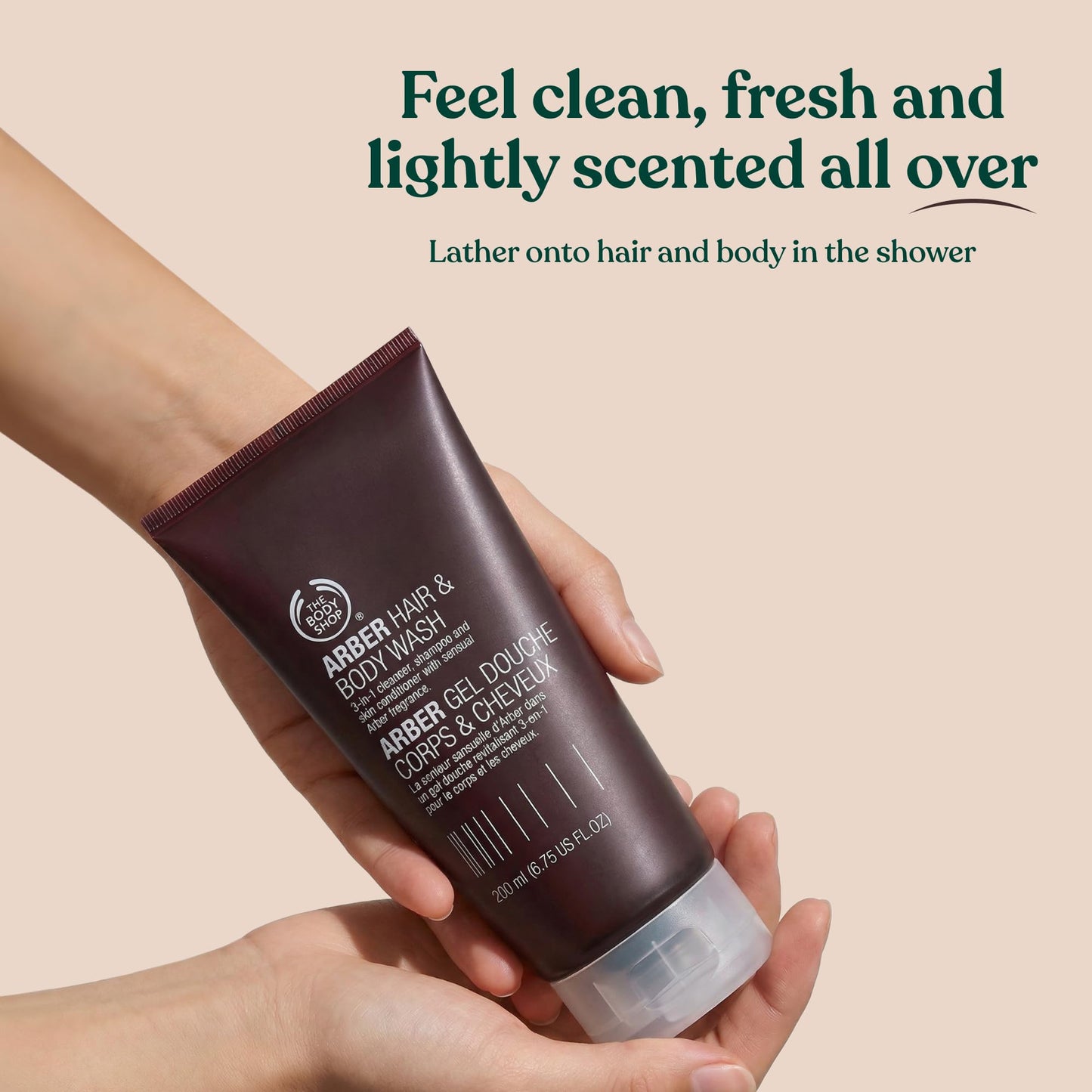 The Body Shop Arber Hair & Body Wash (1x 200ml), 2-in-1 Shampoo & Body Wash for Men, Sensual Woody Scent with Lime, Coriander & Sandalwood