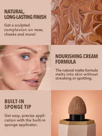 SHEGLAM Sun Sculpt Cool Toned Liquid Contour Stick Long Lasting Cream Bronzer Makeup - Tawny Amber