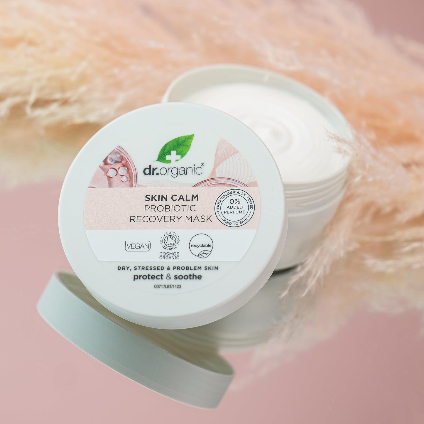 DR ORGANIC Dr Organic Skin Calm Probiotic Recovery Mask, For Redness, Dry, Sensitive & Irritable Skin, Restore Moisture, Dermatologically Tested, Vegan, Cruelty Free, Paraben & SLS Free, Certified Organic, 100ml