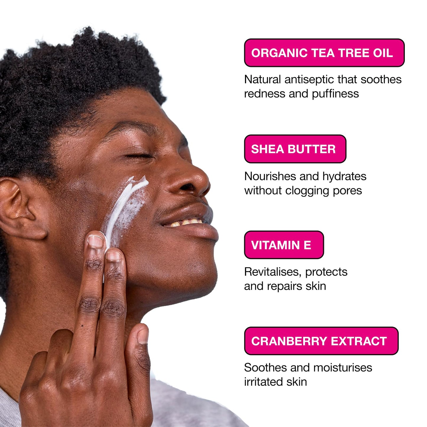 Carbon Theory Facial Moisturiser for Acne Prone Skin - Tea Tree Oil, Vitamin E, Shea Butter Moisturiser - Oily Skin Moisturiser - Vegan & Cruelty Free - 100ml