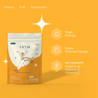 PRYM HEALTH Prym Health - Organic Mango Energy Vitamins 800mg - 60 Vegan Gummies (1 Month Supply/2 A Day) - Natural Energy Multivitamin - Supports Focus & Aids in Reducing Fatigue & Tireness - Non GMO