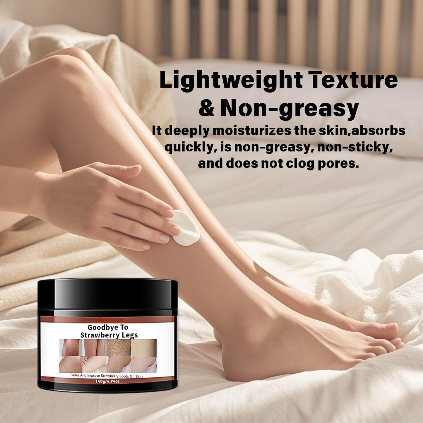 Strawberry Legs Treatment Cream – Body Cream for Strawberry Skin, Dry Skin Moisturiser with Exfoliating & Smoothing Formula, Foot Product for Very Dry Feet, Body Skin Care Lotion for Women & Men