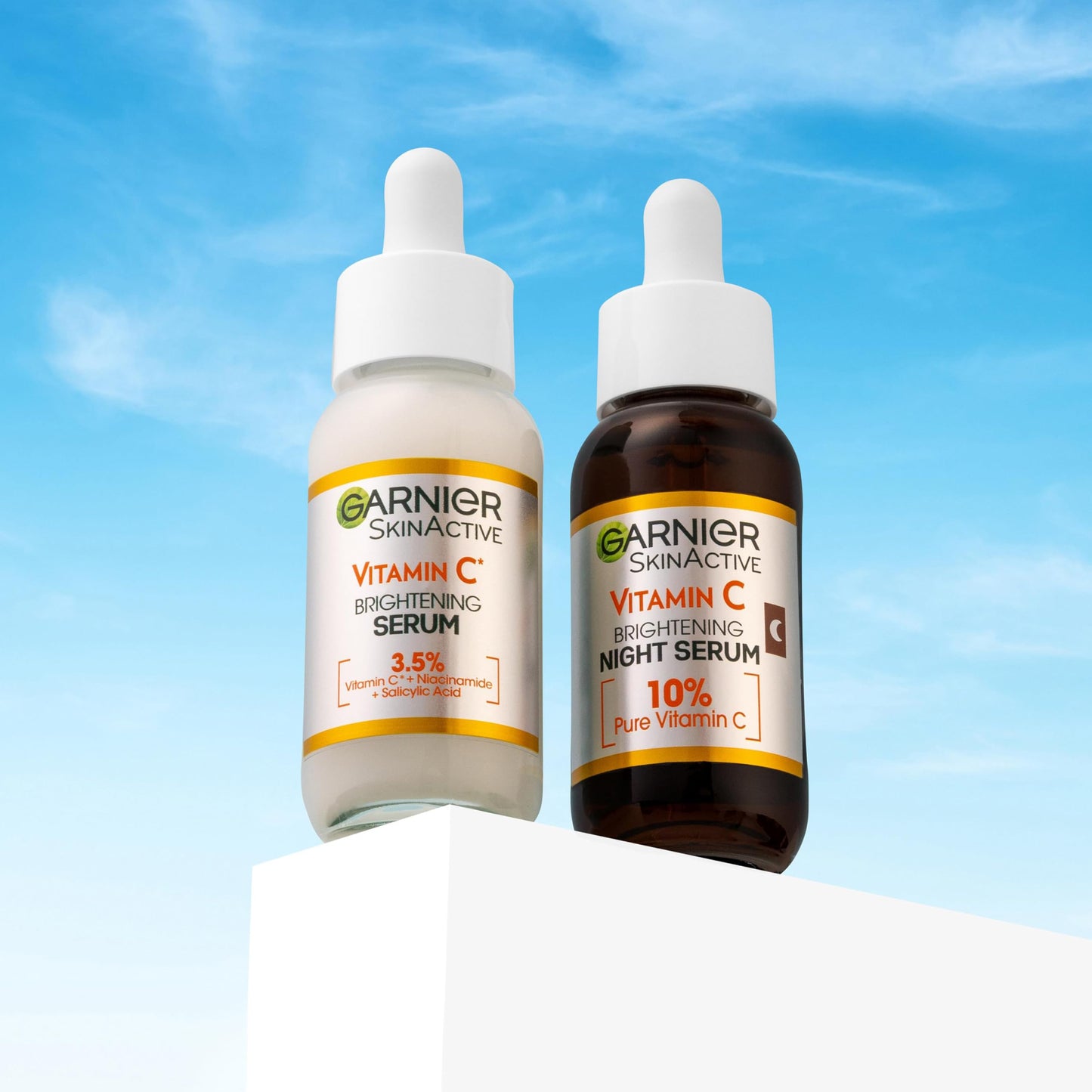 Garnier Vitamin C Day & Night Serum Gift Set for Face, Anti-Dark Spots & Brightening, For All Skin Types, Approved by Cruelty Free International