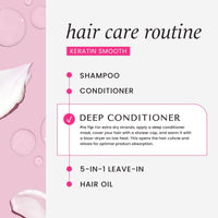 HASK Keratin Smoothing Deep Conditioner Treatment for all hair types, colour safe, gluten-free, sulfate-free, paraben-free - 1 50mL Packette