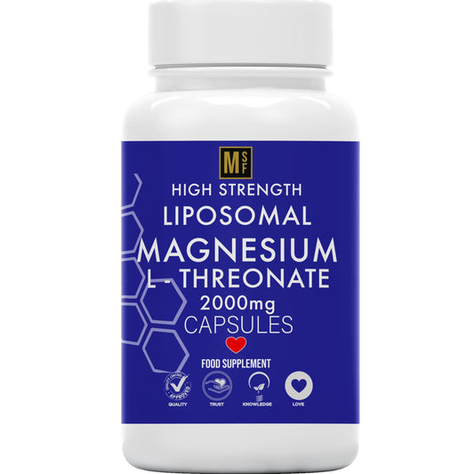 MetaSuperfoods Liposomal Magnesium L-Threonate Supplement 120 High Strength Vegan Capsules | Magnesium L Threonate Capsules 2000mg Bioavailable Magnesium Gluten Free