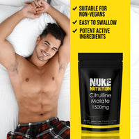 Nuke Nutrition L Citrulline Malate Capsules | 60 Capsules | High Strength 1500mg Dose Supplement | Boost Circulation, Performance & Muscle Recovery | 100% Natural, Preservative & Filler Free | Vegan