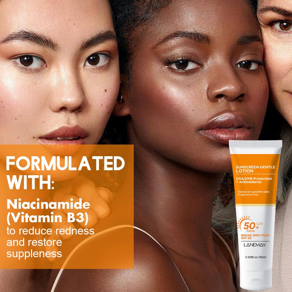 CTUBLIAUNX Sunscreen SPF 50+ Lightweight & Hydrating, Sun Cream Water-Resistant, SPF 50 Face Moisturiser Long-lasting Effect, Suncream Factor 50 Gentle Lotion No White Cast for All Skin Types
