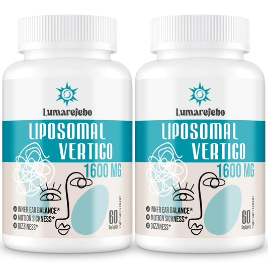 Lumarejebo Liposomal Vertigo Softgel 1600mg, Inner Ear Balance Supplement with Ginger & Ginkgo Extract, Relieve Motion Sickness & Dizziness, 60 Softgels