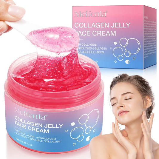 MASAIGGE Collagen Jelly Cream, Collagen Gel Face Cream with Niacinamide & Hydrolyzed Collagene, Anti-Aging Face Moisturiser, Deep Hydrating, Revitalise Dull Skin, Boosts Skin's Barrier Hydration & Glow