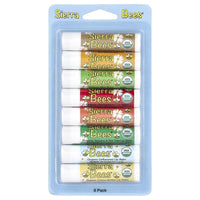 Organic Lip Balm - Variety 8 Pack by Sierra Bees - Cocoa Butter, Honey, Mint Burst, Pomegranate, Shea Butter & Argan Oil, Tamanu & Tea Tree, Unflavoured and Vanilla