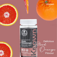 Vegan Brain Supplement Mushrooms Gummies by Known Nutrition | Brain Support with Cordyceps and Lion’s Mane | Delicious Natural Blood Orange Flavour | 60 Two-a-Day Vegan Gummies (One Month’s Supply)
