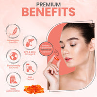 Norwegian Salmon Oil with Astaxanthin 1000mg - 4 Months / 120 Days Supply - Omega 3 6 9 Capsules High Strength - Rich in EPA, DHA & DPA, Burpless Taste