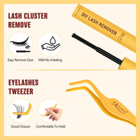 QUEWEL Clusters Lashes Kit 320 Pcs Individual-Lashes with Lash Bond &Seal