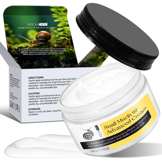 Generic Snail Mucin 92% Face Moisturizer, natural treatment, Lightweight Moisturing Cream for Wrinkle Treatment, Fine Line, Hydrating, Anti Aging Face Cream with Vitamin C, E & Natural Collagen, 100g/3.52 oz