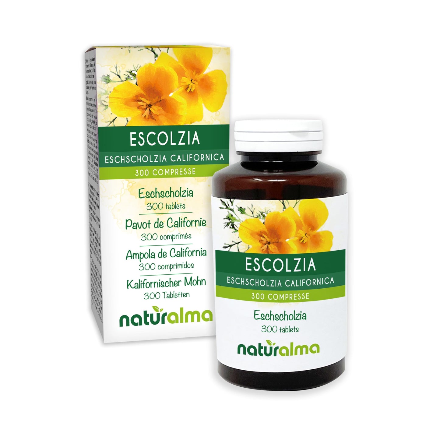 Eschscholzia (Eschscholzia californica) herb Naturalma - 150 g - 300 Tablets - Food Supplement - Natural and Vegan