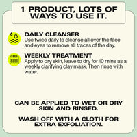 Faace Dull Daily Cleanser & Face Mask As Seen On Dragons Den - Brighter, Smoother, Radiant Skin - Kaolin Clay, Green Tea, Vitamins C & E - Made in UK - Vegan & Organic Skincare 100ml