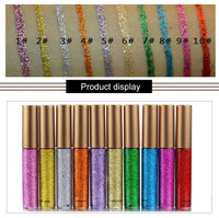 Glitter Liquid Eyeliner, OCHILIMA Long Lasting Waterproof Shimmer High Pigmented Silver Gold Metallic Colorful Eyeliners Glitter Makeup for Women