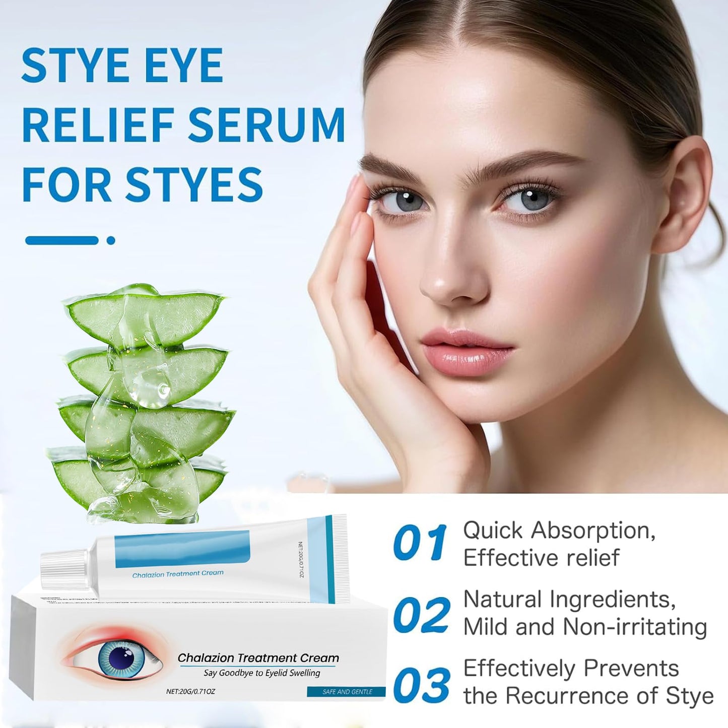 Orknglowy 2PCS Chalazion & Blepharitis Treatment Eye Cream, Chalazion Eye Treatment, Eyelid Cream for Blepharitis, Stye Treatment for Dry Eyes, Moisturizing Eyelid Cream for Daily Eye Care, Soothe, Hydrate