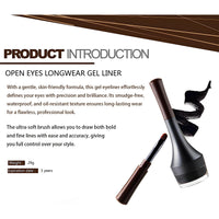 Mikloven 2PCS Waterproof Gel Eyeliner Pot with Brush (Black & Brown), Smooth High-Pigment Matte Cream Eyeliner, Long-Lasting Smudge-Proof Eye Liner for 24H Eye Makeup