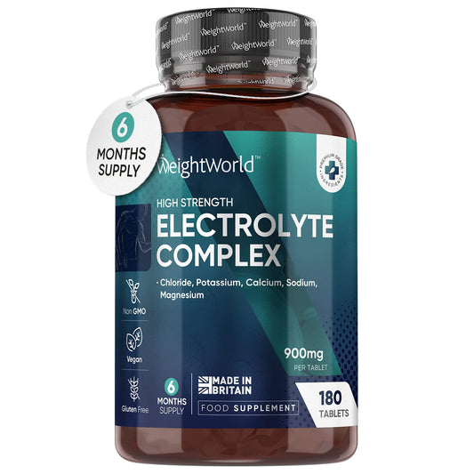 Electrolyte Tablets - 6 Months Supply - 180 Vegan Tablets with Sodium, Magnesium, Chloride, Calcium, & Potassium for Fasting - Keto Electrolyte Powder Alternative - for Energy & Electrolyte Balance