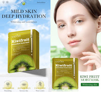 5Pcs Face Mask Facts Kiwi fruit | Brightens + Nourishes + Moisturizers | Vegan Mild Skin Deep Hydration Whitening and Antioxidant Sheet with Collagen and Natural Extracts for Radiant