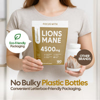 tinytablets.co Lions Mane 4500mg Supplement with Black Pepper Powder | 180 Tablets | Womens and Mens Supplements | UK-Made Lions Mane Supplement for Stress Relief | Science-Backed and Tested Lions Mane Capsules