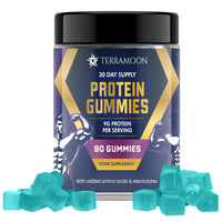 TERRAMOON Protein Gummies, 9g Protein Per Serving, 90 Gummies, 30-Day Supply with BCAA and Electrolytes