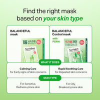 Torriden BALANCEFUL Cica Facial Sheet Masks (10 Sheets) - Gotu Kola Infused Facial Mask for Soothing Calming Balancing and Nourishing with Centella Asiatica Hyaluronic Acid and Panthenol