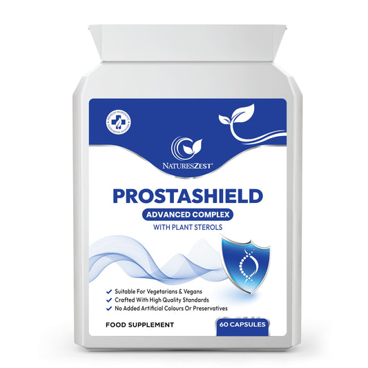 Natures Zest Prostashield Advanced Complex Men’s Health Supplement with Plant Sterols, Pumpkin, Zinc, Selenium & Vitamin D, Vegan Capsules for Immune & Men’s Vitality – 60 Capsules
