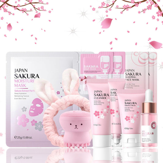 INSKIN Skin Care Sets & Kits For Teenage Girls Gifts, Sakura Pamper Sets For Teenage Girls, Teen Skincare Set For Girls Pamper Set With Serum,Cream,Sleep Mask,Eye Mask (One Size, Sakura-Skincare-Kits)