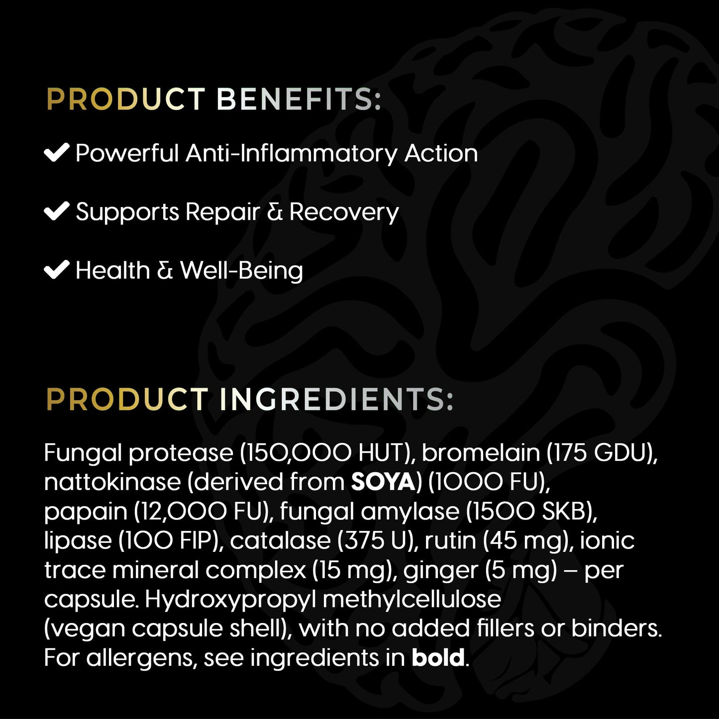 Bolman Health Systemic Proteolytic Enzymes | Advanced Enzyme Complex | Supports Inflammation Response, Repair & Recovery | Digestive & Immune Health | 60 Vegan Capsules | GMO-Free | Made in UK