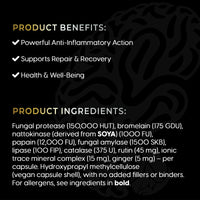 Bolman Health Systemic Proteolytic Enzymes | Advanced Enzyme Complex | Supports Inflammation Response, Repair & Recovery | Digestive & Immune Health | 60 Vegan Capsules | GMO-Free | Made in UK