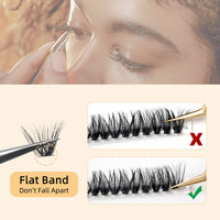 QUEWEL Cluster Lashes 240Pcs - Individual & Cluster Lashes 0.07C Curl 30D+40D Mix8-14mm for Natural Look DIY Eyelash Extensions