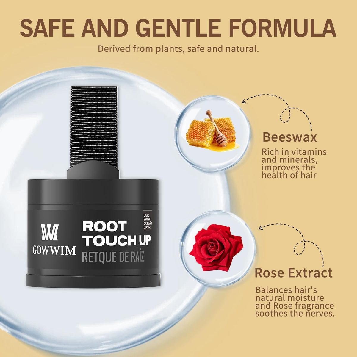 gowwim Gowwim Root Touch up Powder, Instantly Gray Hair Cover up Hairline Powder for Women & Men Waterproof and Sweatproof Root Cover Up Long-Lasting for Thinning & Loss Hair