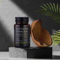 KIKI HEALTH KIKI Health - Activated Charcoal 300mg - Made from 100% Pure Coconut Shells - Contributes to Reducing Excessive Flatulence After Eating - Natural Teeth Whitener - 50 Capsules