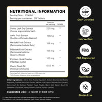 Auric Flush 365 Effervescent 20 Tablets with Triphala, Isabgol, Castor Oil & Senna | Honey Lemon Flavor | Plant-Based Supplement