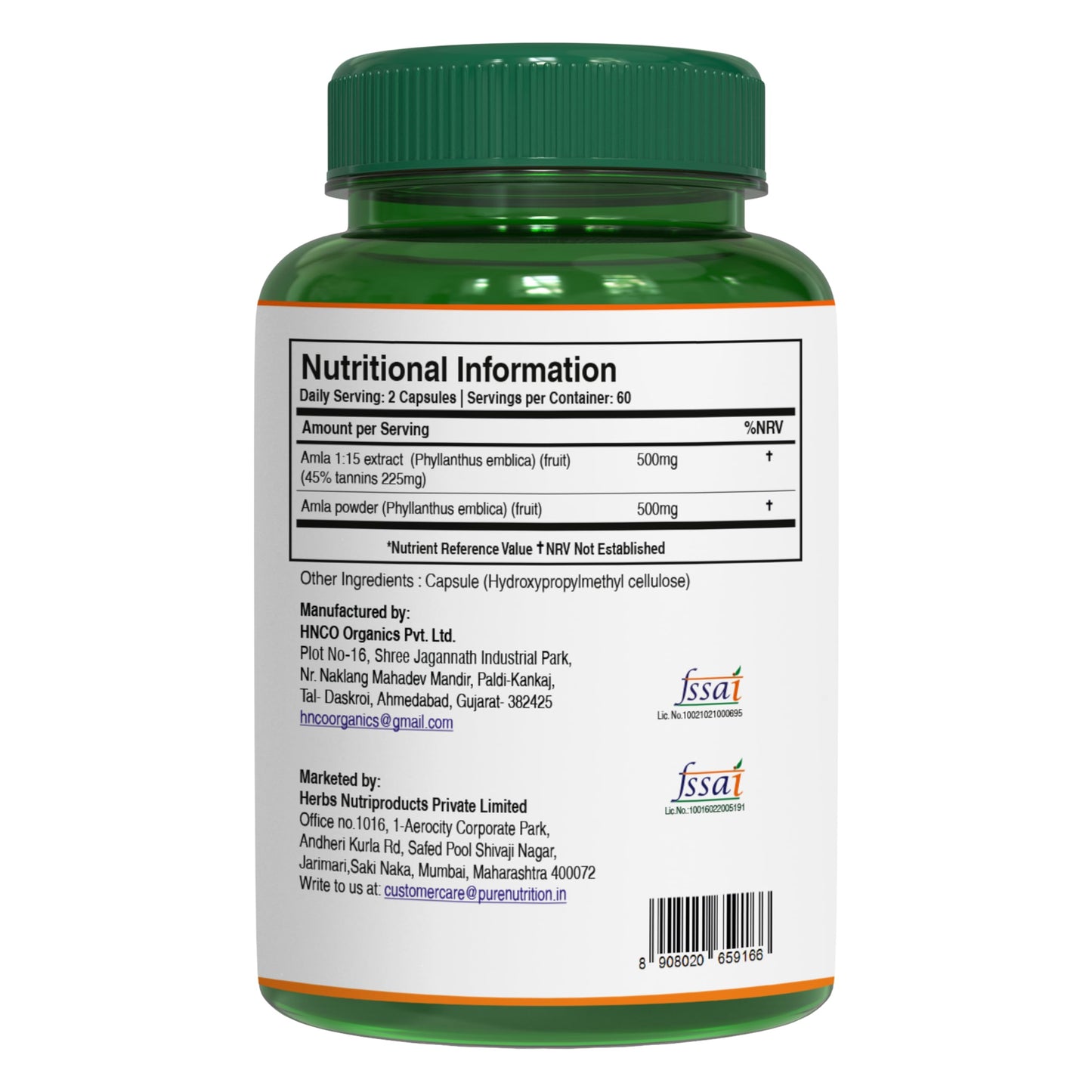 PURE NUTRITION NATURAL TREASURES Pure Nutrition Amla Capsules (Indian Gooseberry) 1000 mg per Serving | 120 Veg Capsules | Amla Fruit Extract 500 mg + Powder 500 mg | Standardized Extract | Non-GMO Herbal Supplement