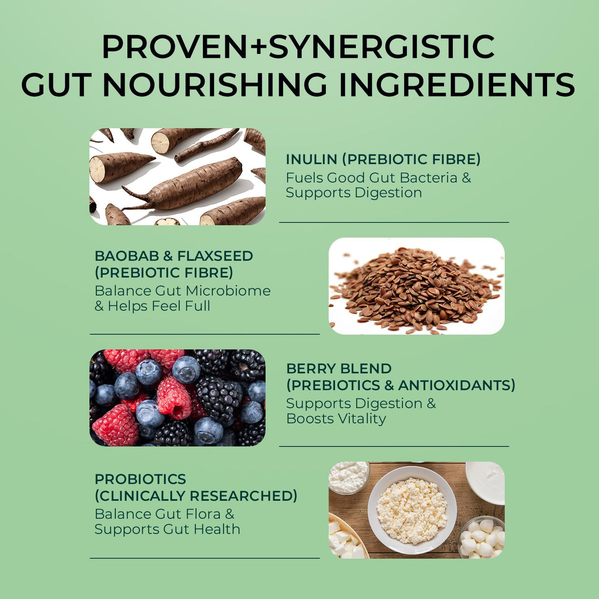 Inspiriko Organic Prebiotics for Gut Health - Award-Winning 10-in-1 Gut Health Powder with Superfoods, Inulin, Probiotics and Prebiotics. No Added Sugar, Made in UK, 180 Grams