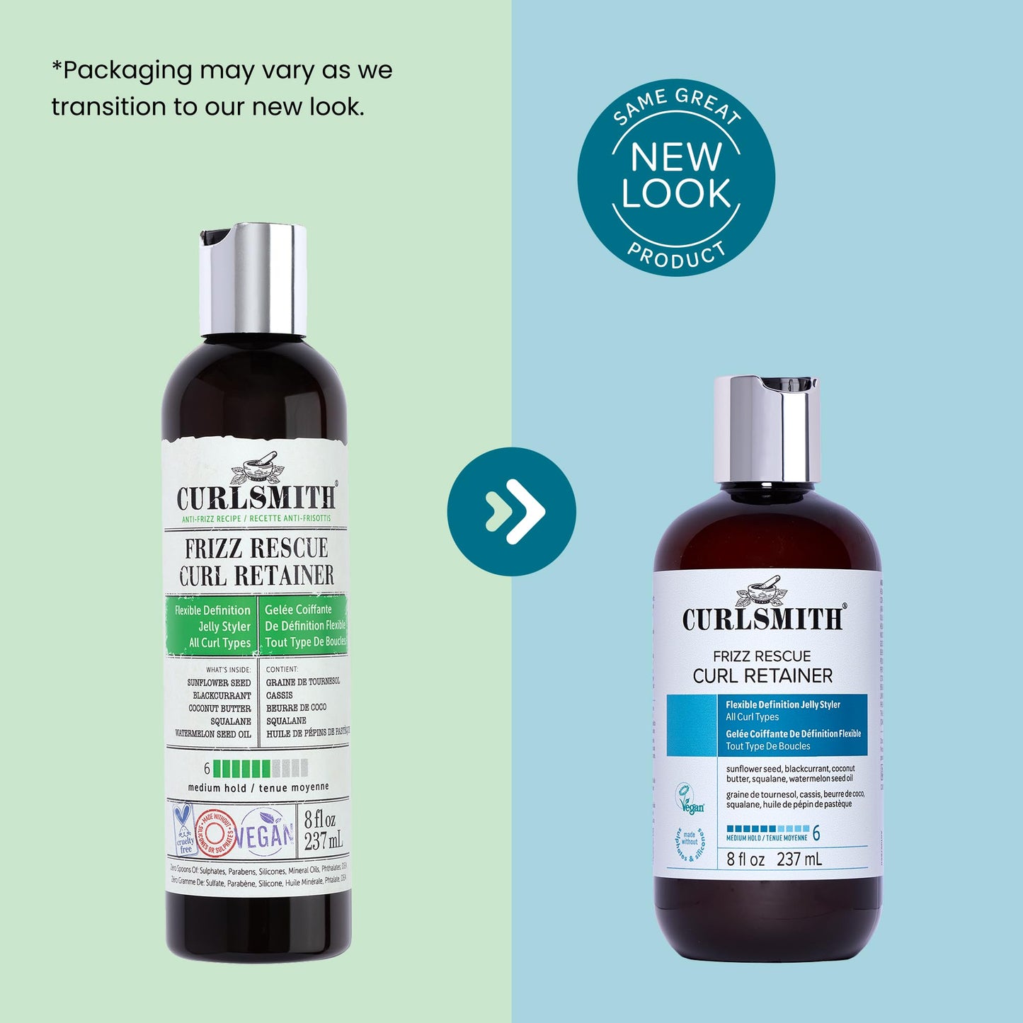CURLSMITH Curlsmith - Frizz Rescue Curl Retainer, Jelly Hair Styler, Non-Sticky, Frizz Control, Humidity Protection, For All Curl Types, Vegan, 237ml/8 fl oz
