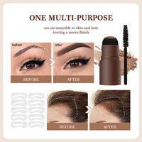 KKwoter Eyebrow Stencils Kit - Waterproof Eyebrow Stencils Kit with 10 reusable stencils - 3 in 1 Hairline Shadow Powder - Eyebrow Seal Shaping Tool - a makeup must-have (LIGHT BROWN)