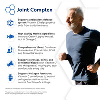 Nutravita Joint Complex with Glucosamine and Chondroitin High Strength + Vitamin D + Vitamin C + MSM & Manganese 180 Glucosamine Tablets - Joint Supplements for Men Joint Care Supplements for Women